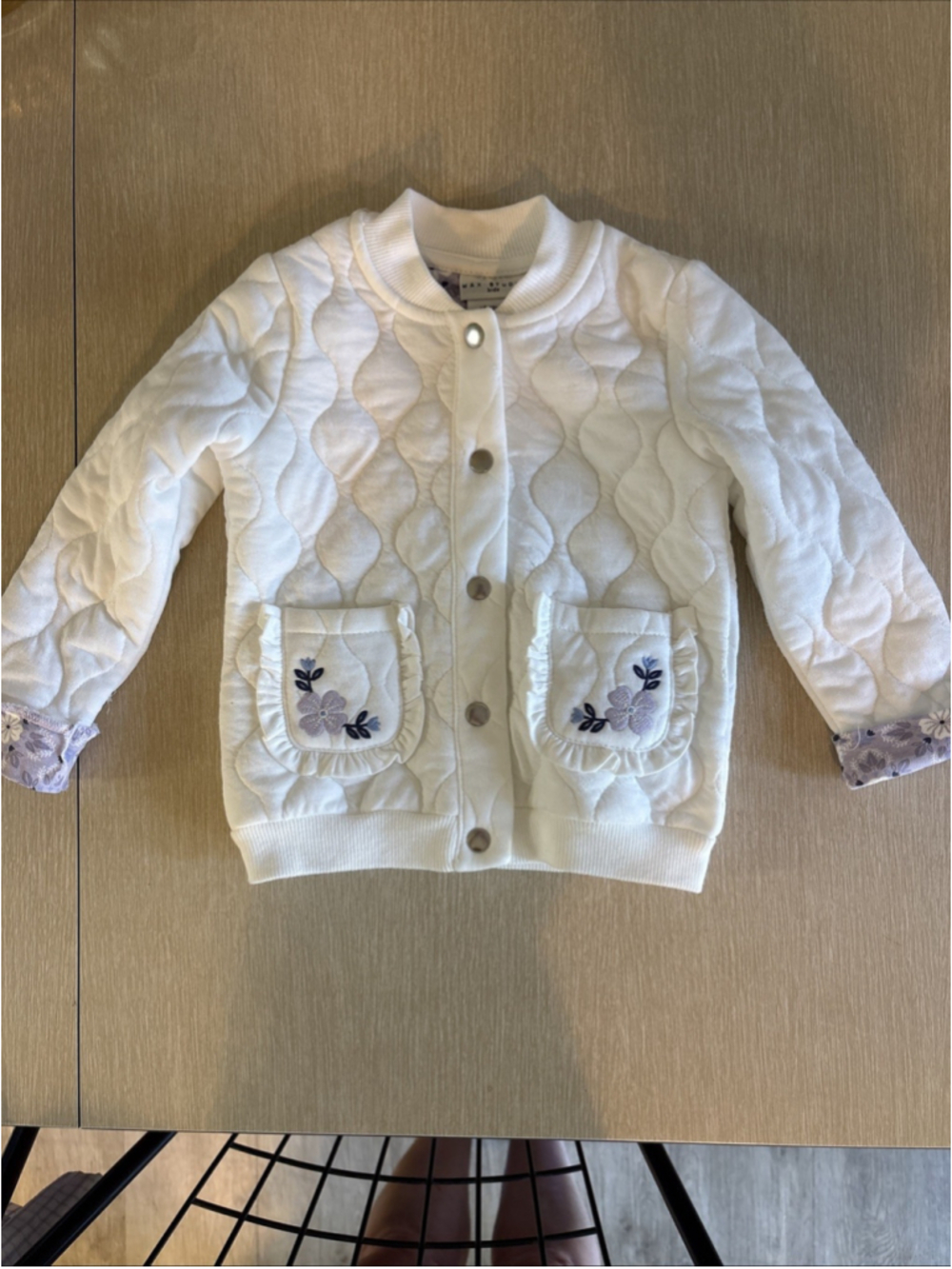 Toddler Max Studio Kids White Snap Floral Light Jacket 12m (1188)